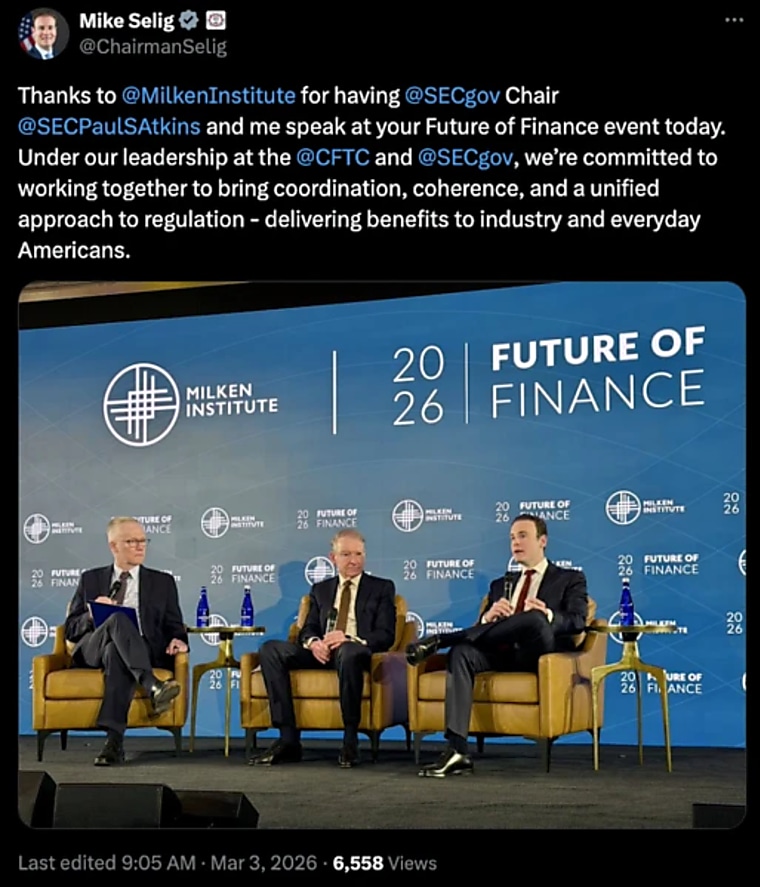 CFTC chair teases crypto perpetual futures in ‘the next month or
so‘ - TradingView