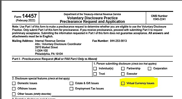 Crypto Investment Consultant Submits Wishes for Voluntary Disclosure
Program - Tax Notes