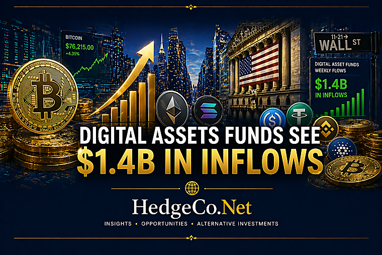 Digital Asset Funds See $1.4 Billion in Inflows as Institutional
Momentum Builds:
