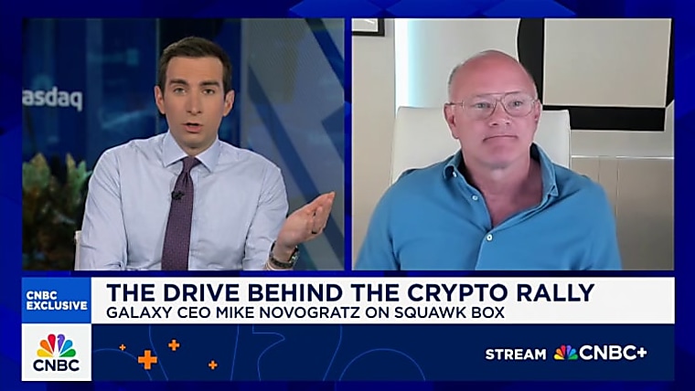 Galaxy CEO Michael Novogratz: Ether has a chance to outperform bitcoin
in the next 3-6 months - CNBC