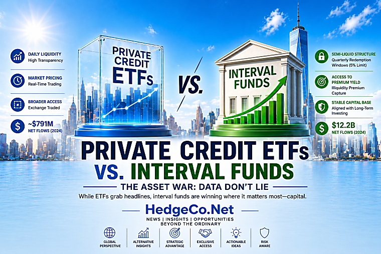 Private Credit ETFs vs. Interval Funds: Why Semi-Liquid Structures Are
Winning the Asset War: