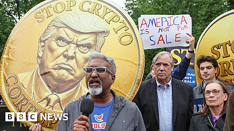 Protestors accuse Trump of corruption as he hosts crypto gala dinner -
bbc.com