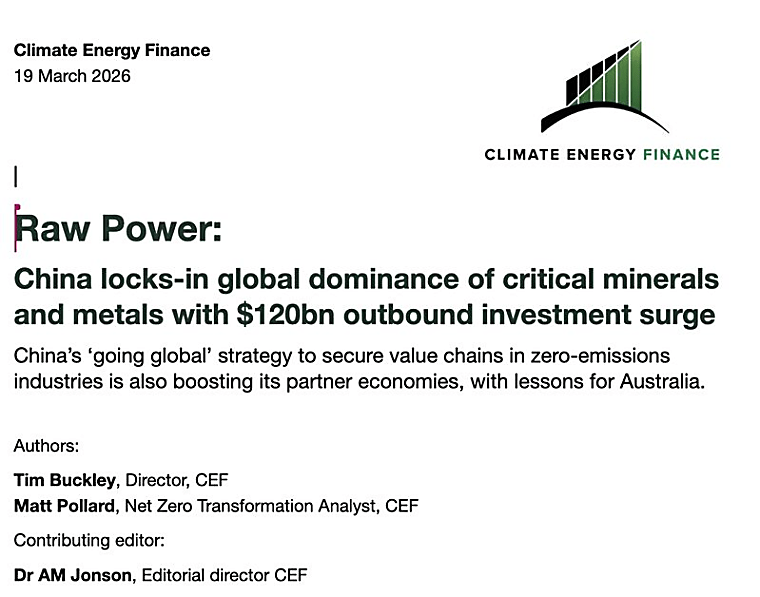 Raw Power: China Locks-In Global Dominance of Critical Minerals and
Metals with $120bn Outbound Investment Surge