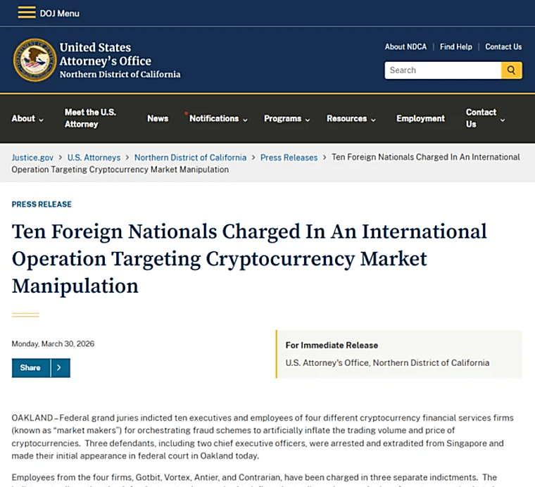 US crypto wash trading case reaches court as 3 extradited, 10 charged
- TradingView