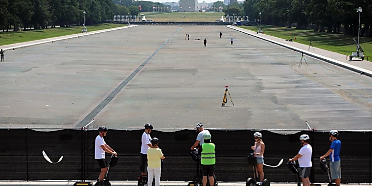 Trump’s ‘American Flag Blue’ in the Lincoln Memorial pool is
already gray — and the Olympic canoer ‘vandal’ is fighting his
arrest