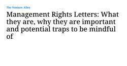 Management Rights Letters: What they are, why they are important and potential traps to be mindful of